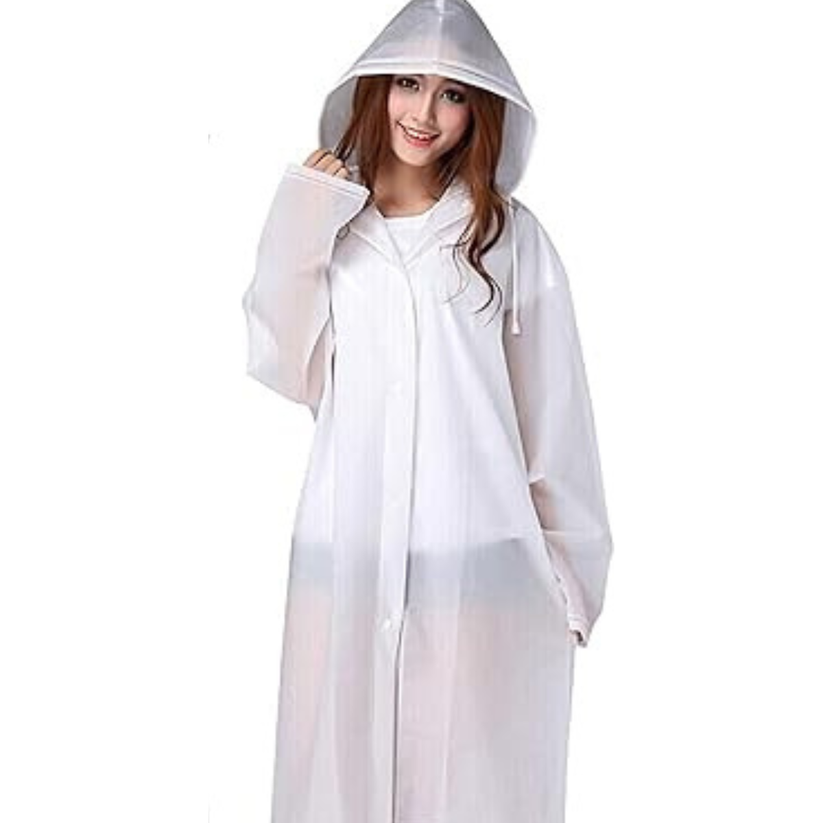 No te mojes más!! Poncho impermeable para Lluvia blanco transparente 2x1