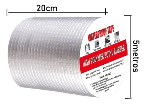 Adelantate a las lluvias, Cinta tapagoteras impermeable, 20cm X 5m